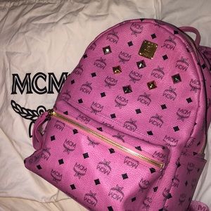 MCM LARGE PINK STARK BACKPACK